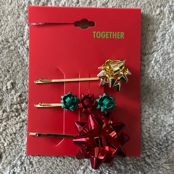 Celebrate Together Christmas Themed Post Earrings (3 pair) & Set of 3 Bobby-pins - Picture 4 of 4